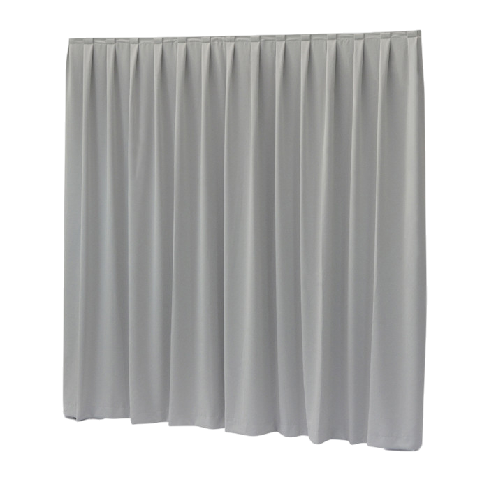 Produktbild für Wentex Pipes & Drapes Vorhang Molton MCS, hell grau, Faltenwurf 3,3 (B) x 2,5 (H) m