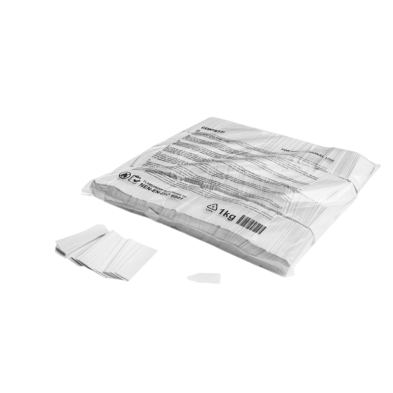 Produktbild für MagicFX Confetti, Rectangles, white biodegradable paper, 1kg Beutel