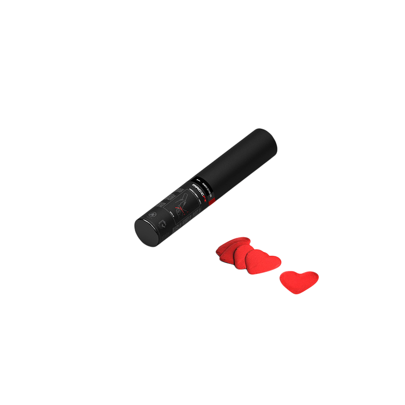 Produktbild für MagicFX Handheld Cannon, 28cm, Confetti hearts red paper