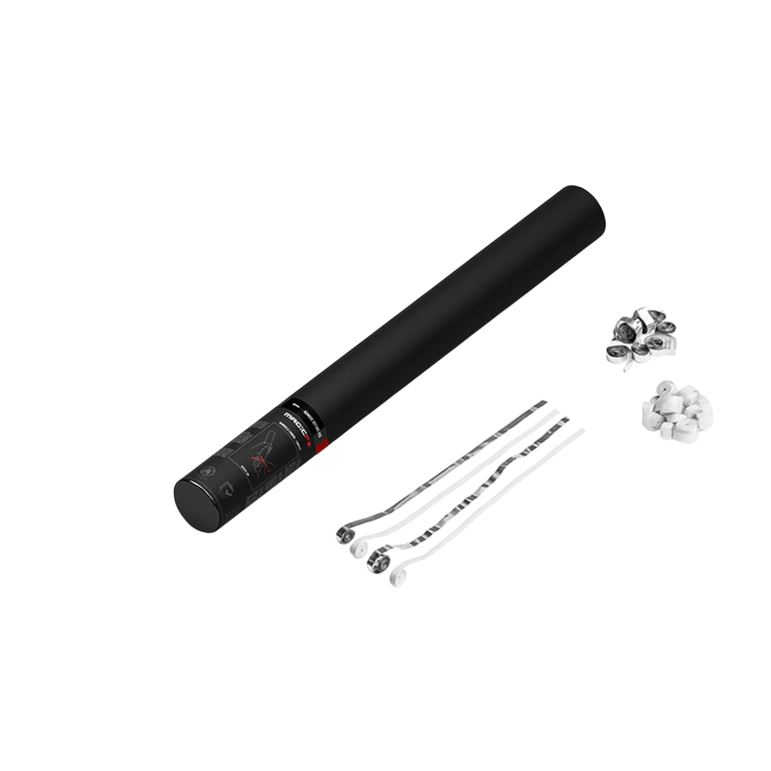 Produktbild für MagicFX Handheld Cannon, 50cm, Streamer white + silver metallic