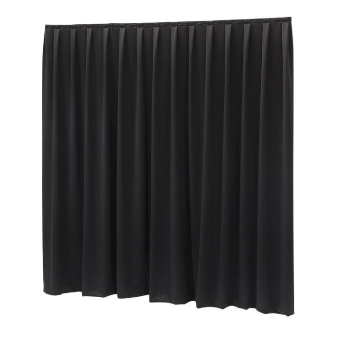 Produktbild für Wentex Pipes & Drapes Vorhang Molton MCS, Set 2 x schwarz Faltenwurf 3,3 (B) x 1,2 (H) m